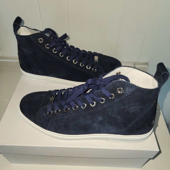 Jimmy Choo Colt Blue Suede Hightops with Stars - Picture 1 of 10
